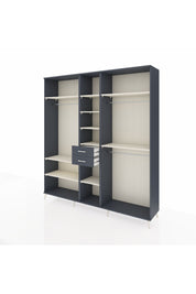 Hyperion Dolap 10 Raflı 2 Çekmeceli 3 Askılı 220x44x243 Antrasit-Aytaşı/Antrasit