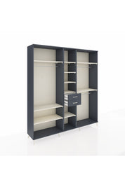 Hyperion Dolap 10 Raflı 2 Çekmeceli 3 Askılı 220x44x243 Antrasit-Aytaşı/Antrasit