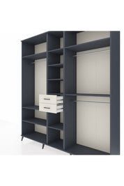 Hyperion Dolap 10 Raflı 2 Çekmeceli 3 Askılı 220x44x243 Antrasit-Antrasit/Aytaşı
