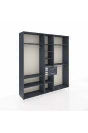 Hyperion Dolap 10 Raflı 2 Çekmeceli 3 Askılı 220x44x243 Antrasit-Antrasit/Antrasit