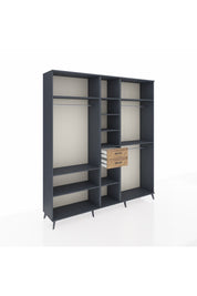 Hyperion Dolap 10 Raflı 2 Çekmeceli 3 Askılı 220x44x243 Antrasit-Antrasit/Çam