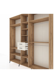 Hyperion Dolap 10 Raflı 2 Çekmeceli 3 Askılı 220x44x243 Çam-Çam/Aytaşı