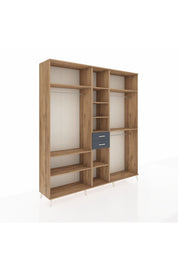 Hyperion Dolap 10 Raflı 2 Çekmeceli 3 Askılı 220x44x243 Çam-Çam/Antrasit