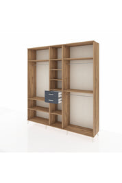 Hyperion Dolap 10 Raflı 2 Çekmeceli 3 Askılı 220x44x243 Çam-Çam/Antrasit