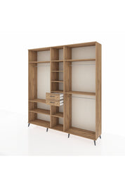 Hyperion Dolap 10 Raflı 2 Çekmeceli 3 Askılı 220x44x243 Çam-Çam/Çam