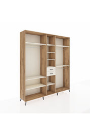Hyperion Dolap 10 Raflı 2 Çekmeceli 3 Askılı 220x44x243 Çam-Aytaşı/Aytaşı