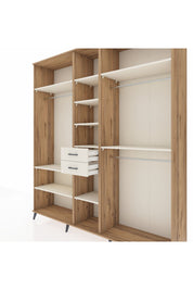 Hyperion Dolap 10 Raflı 2 Çekmeceli 3 Askılı 220x44x243 Çam-Aytaşı/Aytaşı