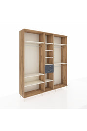 Hyperion Dolap 10 Raflı 2 Çekmeceli 3 Askılı 220x44x243 Çam-Aytaşı/Antrasit