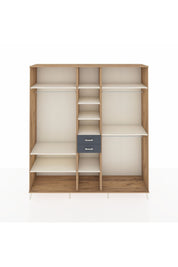 Hyperion Dolap 10 Raflı 2 Çekmeceli 3 Askılı 220x44x243 Çam-Aytaşı/Antrasit