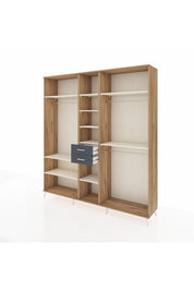 Hyperion Dolap 10 Raflı 2 Çekmeceli 3 Askılı 220x44x243 Çam-Aytaşı/Antrasit