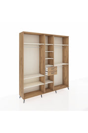 Hyperion Dolap 10 Raflı 2 Çekmeceli 3 Askılı 220x44x243 Çam-Aytaşı/Çam