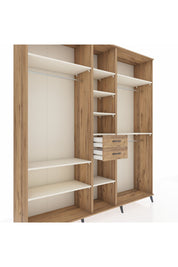 Hyperion Dolap 10 Raflı 2 Çekmeceli 3 Askılı 220x44x243 Çam-Aytaşı/Çam