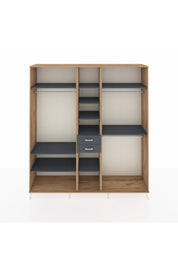 Hyperion Dolap 10 Raflı 2 Çekmeceli 3 Askılı 220x44x243 Çam-Antrasit/Antrasit