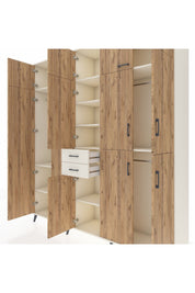 Hyperion Dolap 10 Raflı 2 Çekmeceli 3 Askılı 220x44x243 Aytaşı-Çam/Aytaşı