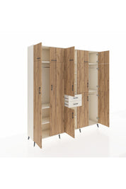 Hyperion Dolap 10 Raflı 2 Çekmeceli 3 Askılı 220x44x243 Aytaşı-Çam/Aytaşı