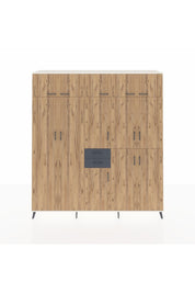 Hyperion Dolap 10 Raflı 2 Çekmeceli 3 Askılı 220x44x243 Aytaşı-Çam/Antrasit