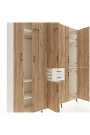 Hyperion Dolap 10 Raflı 2 Çekmeceli 3 Askılı 220x44x243 Aytaşı-Çam/Aytaşı