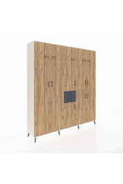 Hyperion Dolap 10 Raflı 2 Çekmeceli 3 Askılı 220x44x243 Aytaşı-Çam/Antrasit