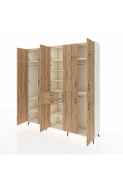 Hyperion Dolap 10 Raflı 2 Çekmeceli 3 Askılı 220x44x243 Aytaşı-Çam/Çam