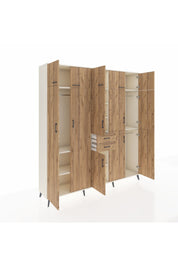 Hyperion Dolap 10 Raflı 2 Çekmeceli 3 Askılı 220x44x243 Aytaşı-Çam/Çam