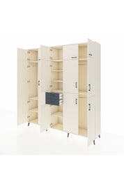 Hyperion Dolap 10 Raflı 2 Çekmeceli 3 Askılı 220x44x243 Aytaşı-Aytaşı/Antrasit