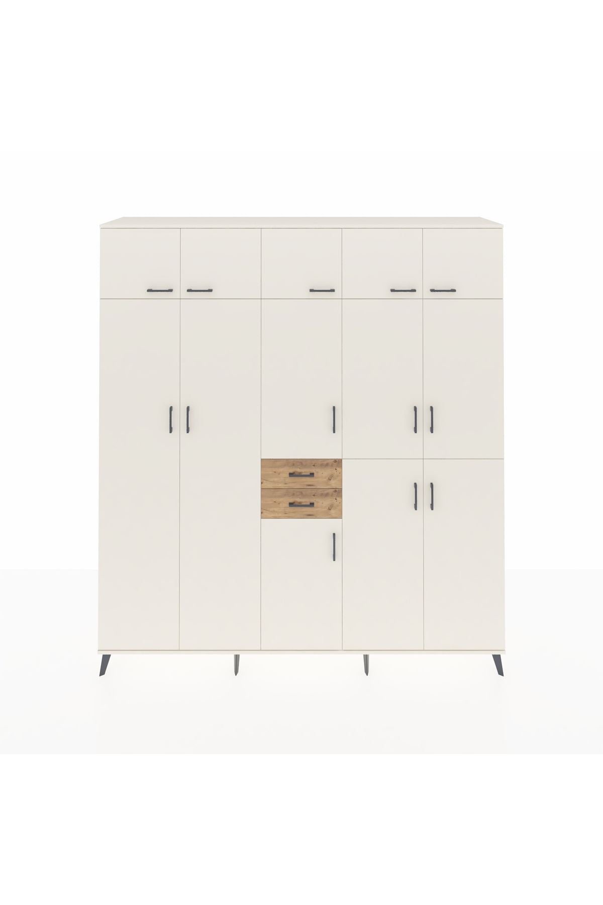 Hyperion Dolap 10 Raflı 2 Çekmeceli 3 Askılı 220x44x243 Aytaşı-Aytaşı/Çam