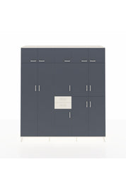 Hyperion Dolap 10 Raflı 2 Çekmeceli 3 Askılı 220x44x243 Aytaşı-Antrasit/Aytaşı