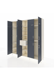 Hyperion Dolap 10 Raflı 2 Çekmeceli 3 Askılı 220x44x243 Aytaşı-Antrasit/Aytaşı