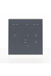 Hyperion Dolap 10 Raflı 2 Çekmeceli 3 Askılı 220x44x243 Aytaşı-Antrasit/Antrasit