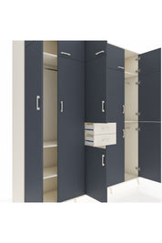 Hyperion Dolap 10 Raflı 2 Çekmeceli 3 Askılı 220x44x243 Aytaşı-Antrasit/Aytaşı