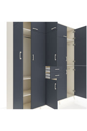 Hyperion Dolap 10 Raflı 2 Çekmeceli 3 Askılı 220x44x243 Aytaşı-Antrasit/Antrasit