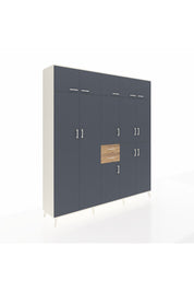 Hyperion Dolap 10 Raflı 2 Çekmeceli 3 Askılı 220x44x243 Aytaşı-Antrasit/Çam