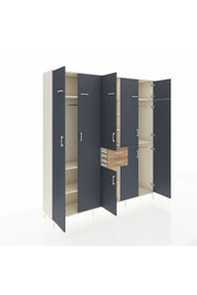 Hyperion Dolap 10 Raflı 2 Çekmeceli 3 Askılı 220x44x243 Aytaşı-Antrasit/Çam