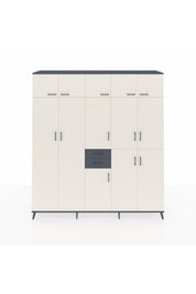 Hyperion Dolap 10 Raflı 2 Çekmeceli 3 Askılı 220x44x243 Antrasit-Aytaşı/Antrasit