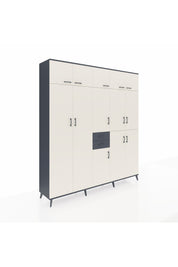 Hyperion Dolap 10 Raflı 2 Çekmeceli 3 Askılı 220x44x243 Antrasit-Aytaşı/Antrasit