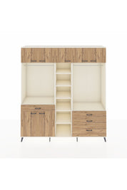 Hyperion Dolap 11 Raflı 4 Çekmeceli 2 Askılı 220x44x243 Aytaşı-Çam/Çam