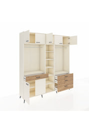 Hyperion Dolap 11 Raflı 4 Çekmeceli 2 Askılı 220x44x243 Aytaşı-Aytaşı/Çam