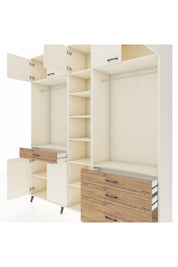 Hyperion Dolap 11 Raflı 4 Çekmeceli 2 Askılı 220x44x243 Aytaşı-Aytaşı/Çam