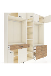 Hyperion Dolap 11 Raflı 4 Çekmeceli 2 Askılı 220x44x243 Aytaşı-Aytaşı/Çam