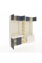 Hyperion Dolap 11 Raflı 4 Çekmeceli 2 Askılı 220x44x243 Aytaşı-Antrasit/Aytaşı