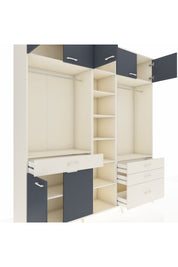 Hyperion Dolap 11 Raflı 4 Çekmeceli 2 Askılı 220x44x243 Aytaşı-Antrasit/Aytaşı