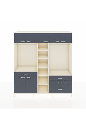 Hyperion Dolap 11 Raflı 4 Çekmeceli 2 Askılı 220x44x243 Aytaşı-Antrasit/Antrasit