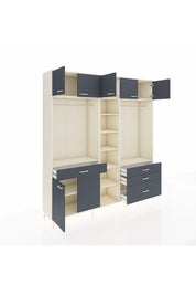 Hyperion Dolap 11 Raflı 4 Çekmeceli 2 Askılı 220x44x243 Aytaşı-Antrasit/Antrasit