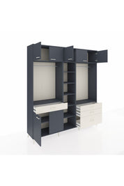 Hyperion Dolap 11 Raflı 4 Çekmeceli 2 Askılı 220x44x243 Antrasit-Antrasit/Aytaşı