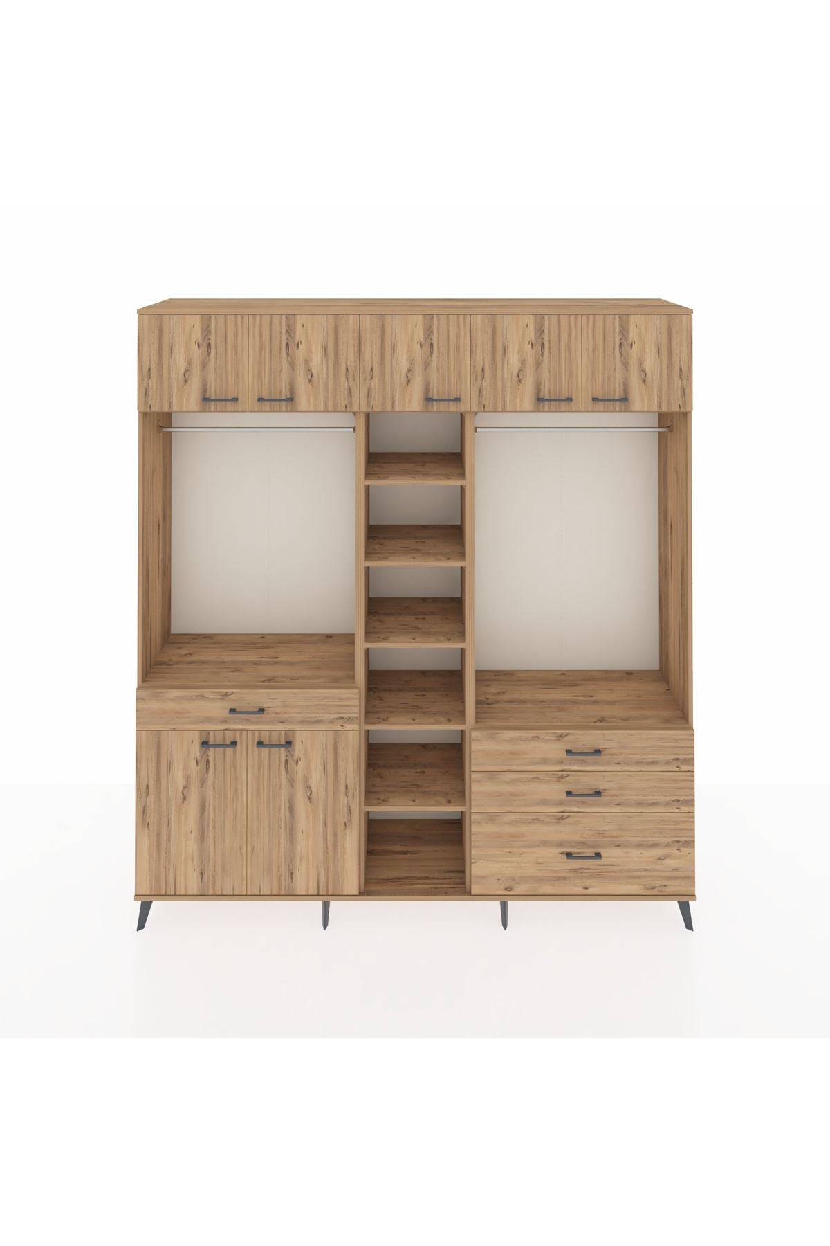 Hyperion Dolap 11 Raflı 4 Çekmeceli 2 Askılı 220x44x243 - S553M030V21B