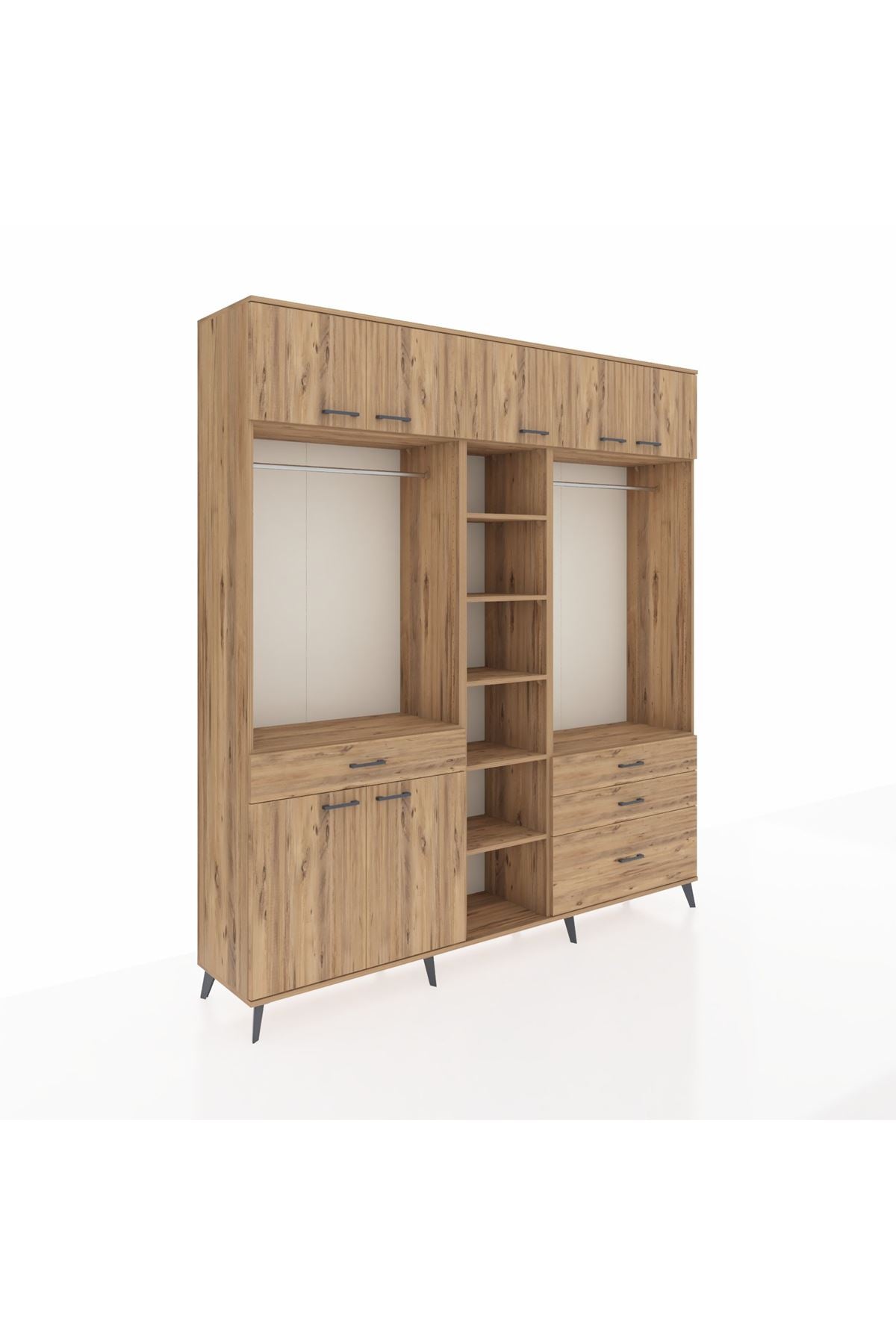 Hyperion Dolap 11 Raflı 4 Çekmeceli 2 Askılı 220x44x243 - S553M030V21B