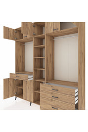 Hyperion Dolap 11 Raflı 4 Çekmeceli 2 Askılı 220x44x243 - S553M030V21B