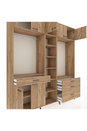 Hyperion Dolap 11 Raflı 4 Çekmeceli 2 Askılı 220x44x243 - S553M030V21B