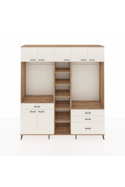 Hyperion Dolap 11 Raflı 4 Çekmeceli 2 Askılı 220x44x243 Çam-Aytaşı/Aytaşı
