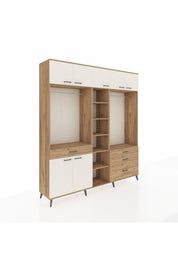 Hyperion Dolap 11 Raflı 4 Çekmeceli 2 Askılı 220x44x243 Çam-Aytaşı/Çam